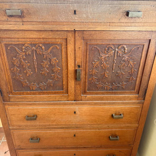 Art Deco vintage drawer cabinet used, wooden