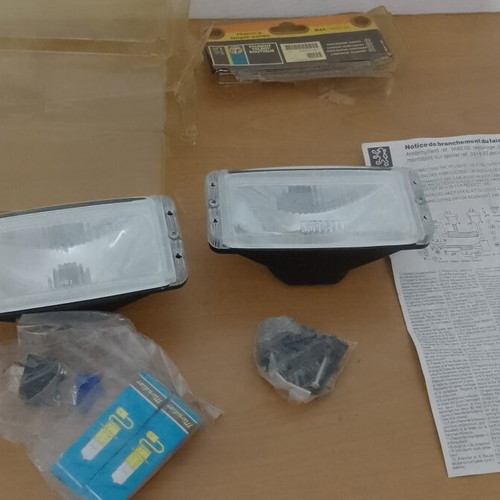 Peugeot 106 long range fog lights kit with wiring loom and bulbs, genuine 9682.91