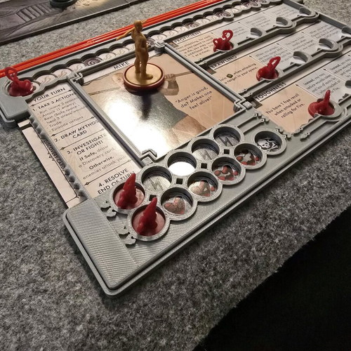 Cthulu Death May Die player dashboard 3D printed new, set of 5 gray with colorful card holders