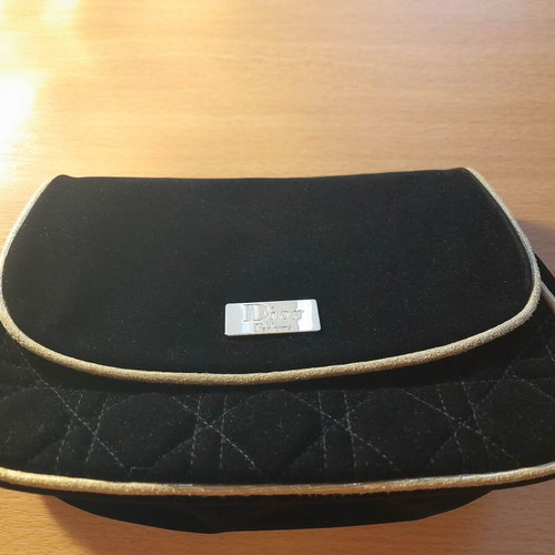 Dior velvet toiletry bag new black with gold trim