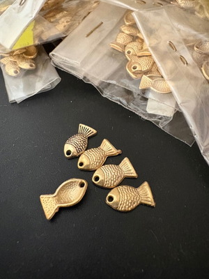 Metal fish element new, 400 pcs, gold color
