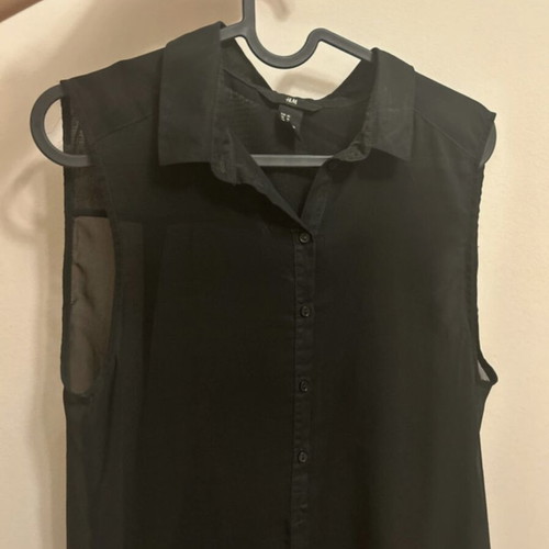 H&M See-Through Shirt Large like new, black