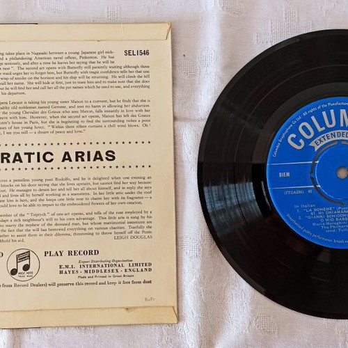 Maria Callas Puccini Operatic Arias vinyl used Columbia SEL 1546
