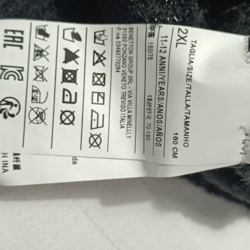 Sisley Cropped Cardigan Black with Shine New, 11-12 Years