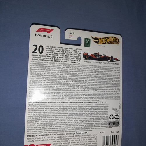 Hot Wheels F1 2025 McLaren Formula 1 Team toy car new