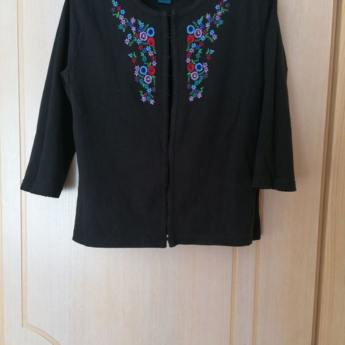 Monsoon top blouse jacket new, black, S/M with embroidered details