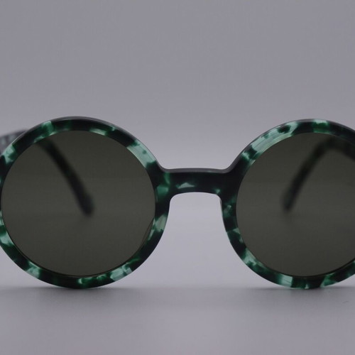 Robert La Roche S72 Round Sunglasses, Green Emerald Tortoise