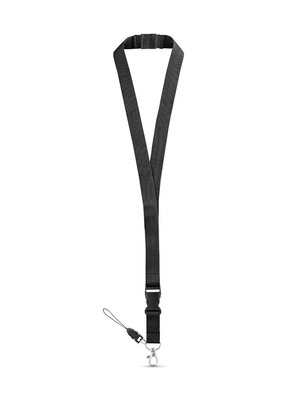 Lanyard black with double buckle new