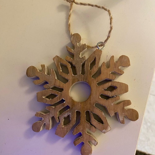 Christmas wooden snowflake ornament like new