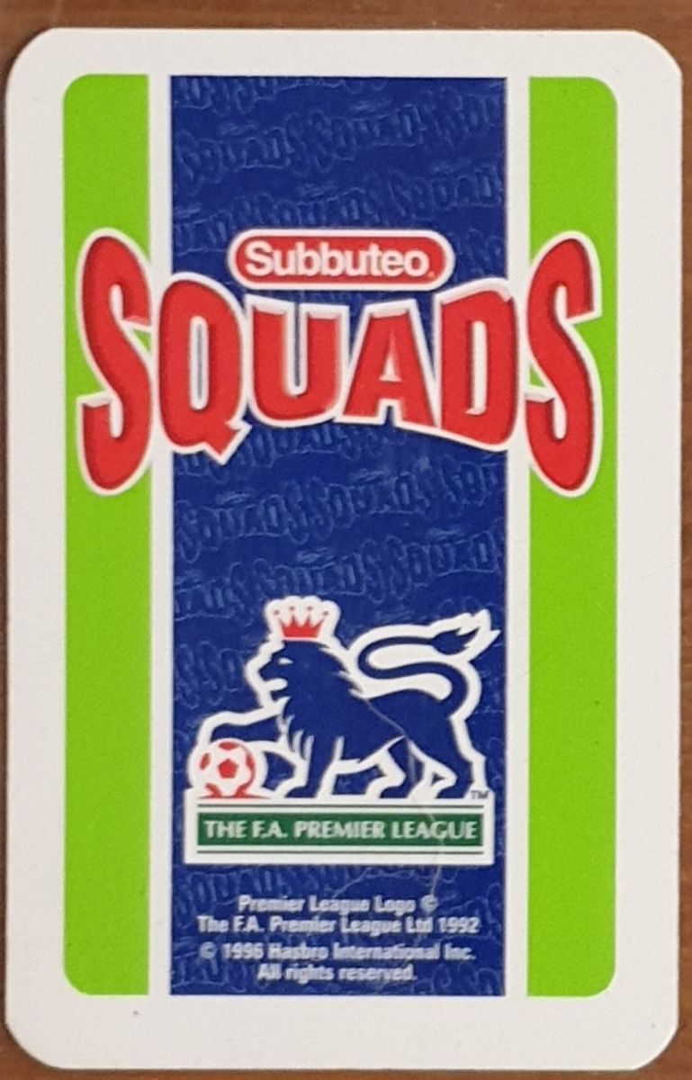 Jeu De Cartes Subbuteo Squads HASBRO 1996 - Boîte Scellée, Cartes Football Premier League