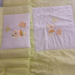 Baby Crib Bedding Set with Embroidered Teddy Bears