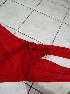 Multifunctional red backless dress used
