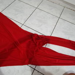 Multifunctional red backless dress used