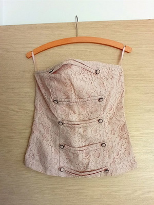 Strapless blouse Bianco used, pink, size medium