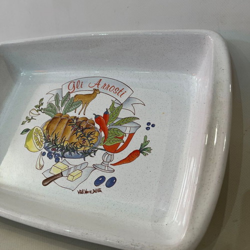 Vitali Mario Deruta ceramic bakeware used, Italian origin 7x38x25