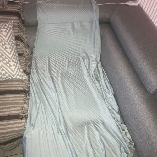 Dress with one shoulder new, mint color, maxi, iridescent fabric