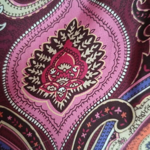 Boho Paisley Mini Dress Tunic with Belt satin texture, new, L-XL