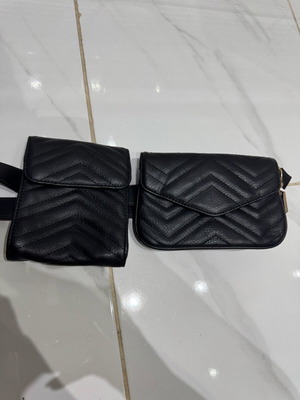 Waist bag unused, with two compartments, black