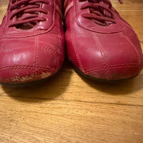 Adidas x Goodyear sneakers used, red and orange, size 43.5