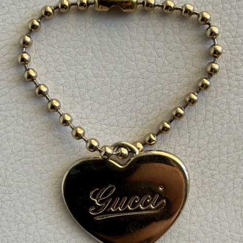 Gucci Heart Charm keychain like new, gold tone