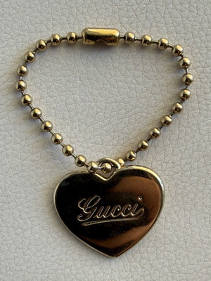 Gucci Heart Charm keychain like new, gold tone