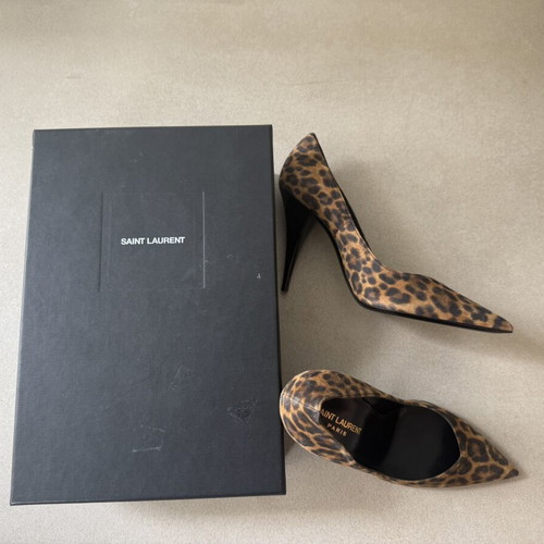 Saint Laurent Kiki Leopard Suede Pumps New