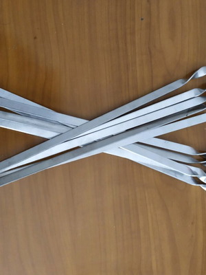 Inox skewers 2 mm thick, 50 cm long, pack of 12 new