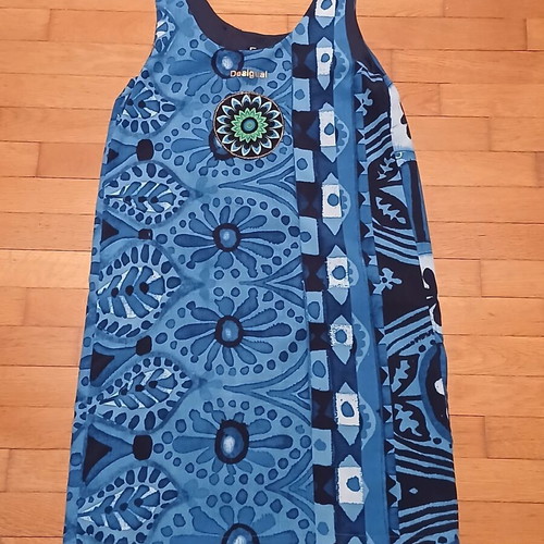 Desigual magic blue floaty dress size 36 like new