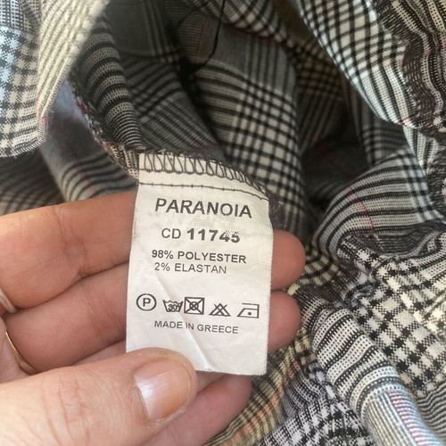 The Παντελόνι Cigarette high-waisted plaid pants with belt size S like new