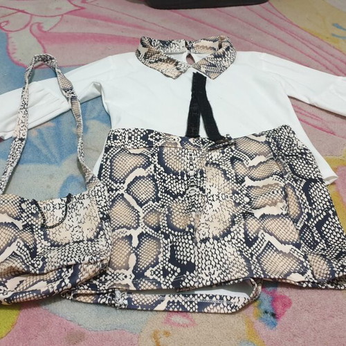 Body suit set with shorts and bag for 8-year-old girls