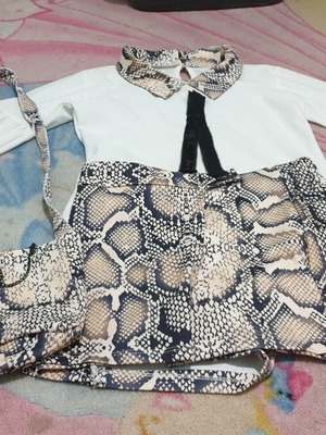 Body suit set with shorts and bag for 8-year-old girls