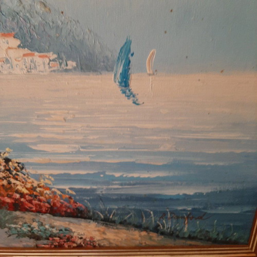 Painting used 55×45 with signature and landscape
