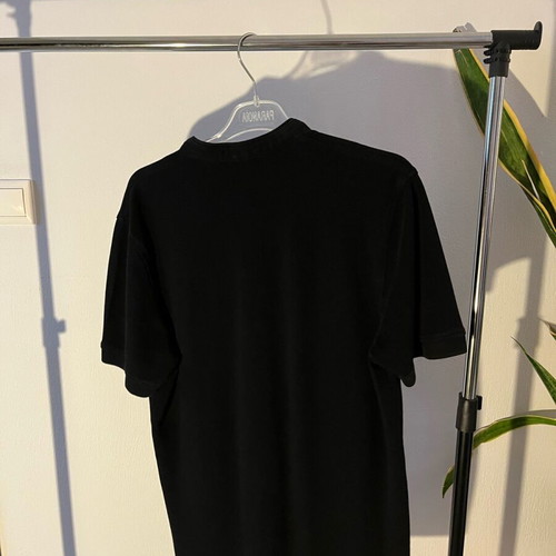 Zara men's T-shirt black polo without collar like new, size M
