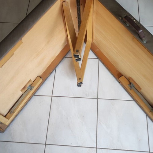 Portable massage table used, foldable into bag, functional
