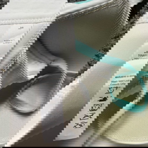 Sports bra like new, white and turquoise, size S/M