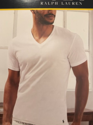 Polo Ralph Lauren βαμβακερές φανέλες με λαιμόκοψη V σε λευκό, σετ 3, μέγεθος L