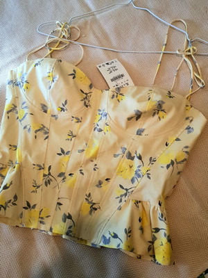 Zara corset top floral vintage style new with tags, size XL