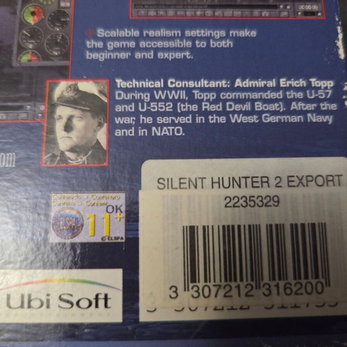 Silent Hunter II PC game used, small box, English manual