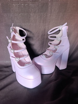 Koi Footwear Pink Mary Janes Platform Heels Size 36 new