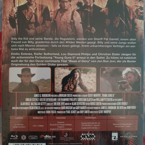 Young Guns II Blaze of Glory Limited Steelbook Edition Blu-ray new