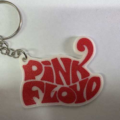 Pink Floyd 3D Printed Keychain new, white and red