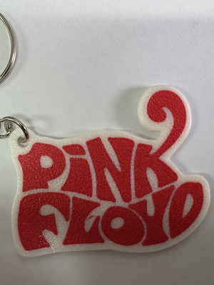 Pink Floyd 3D Printed Keychain new, white and red