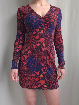 Desigual women's short dress size S long sleeve floral like new