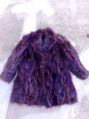 Fur coat made of genuine leather like new, wide fit