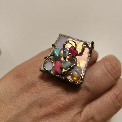 Handmade ring like new with variety of colors
