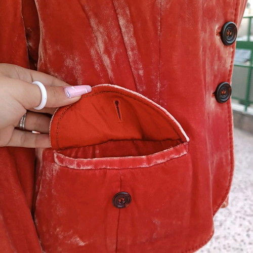Velvet vintage jacket new, orange, Orwell, size S-M