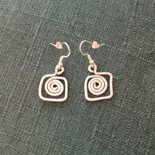 Silver Handmade Earrings from Aluminum Wire, New