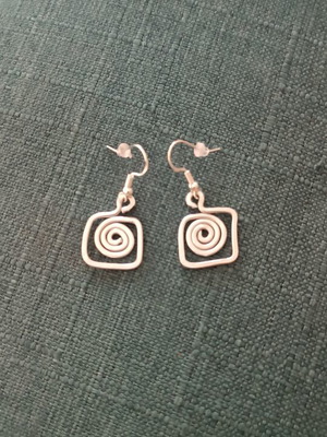 Silver Handmade Earrings from Aluminum Wire, New