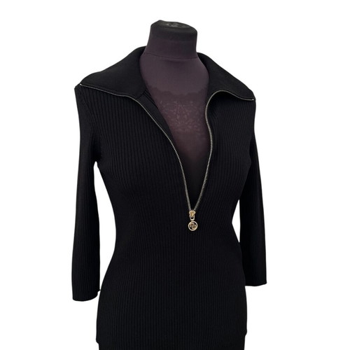 Maje Ribbed Quarter Sleeve Knit Like New, Medium, Black