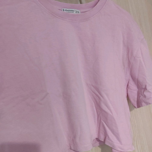Blouse used pink, short with wide sleeves, size XL